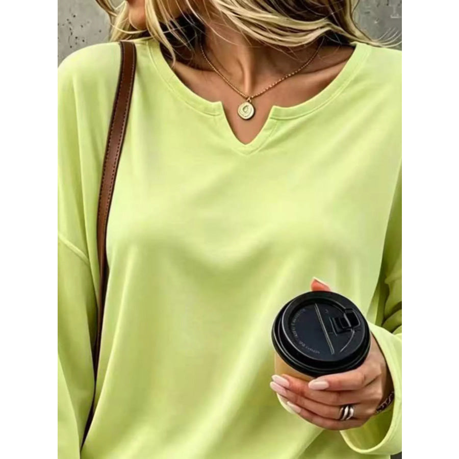 Full Size Solid Color Long Sleeve Loose T-Shirt Plus Apparel and Accessories