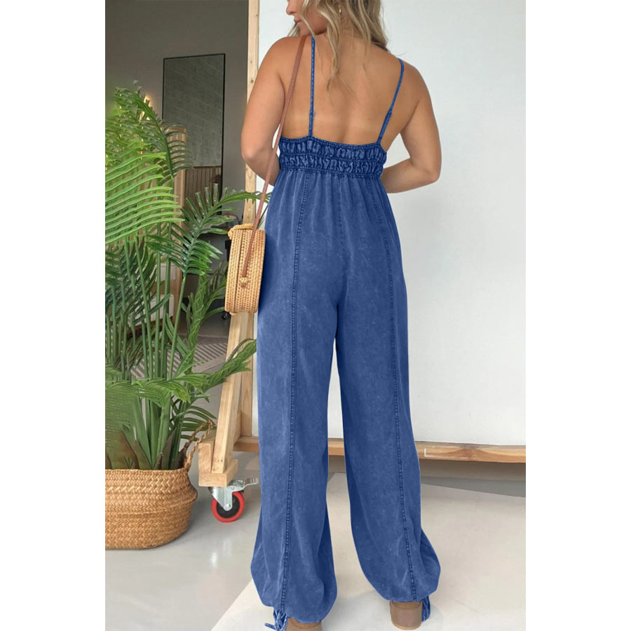 Full Size Spaghetti Strap Jumpsuit with Pockets Apparel and Accessories