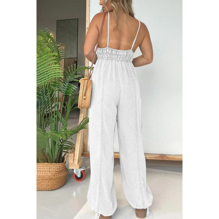 Full Size Spaghetti Strap Jumpsuit with Pockets Apparel and Accessories