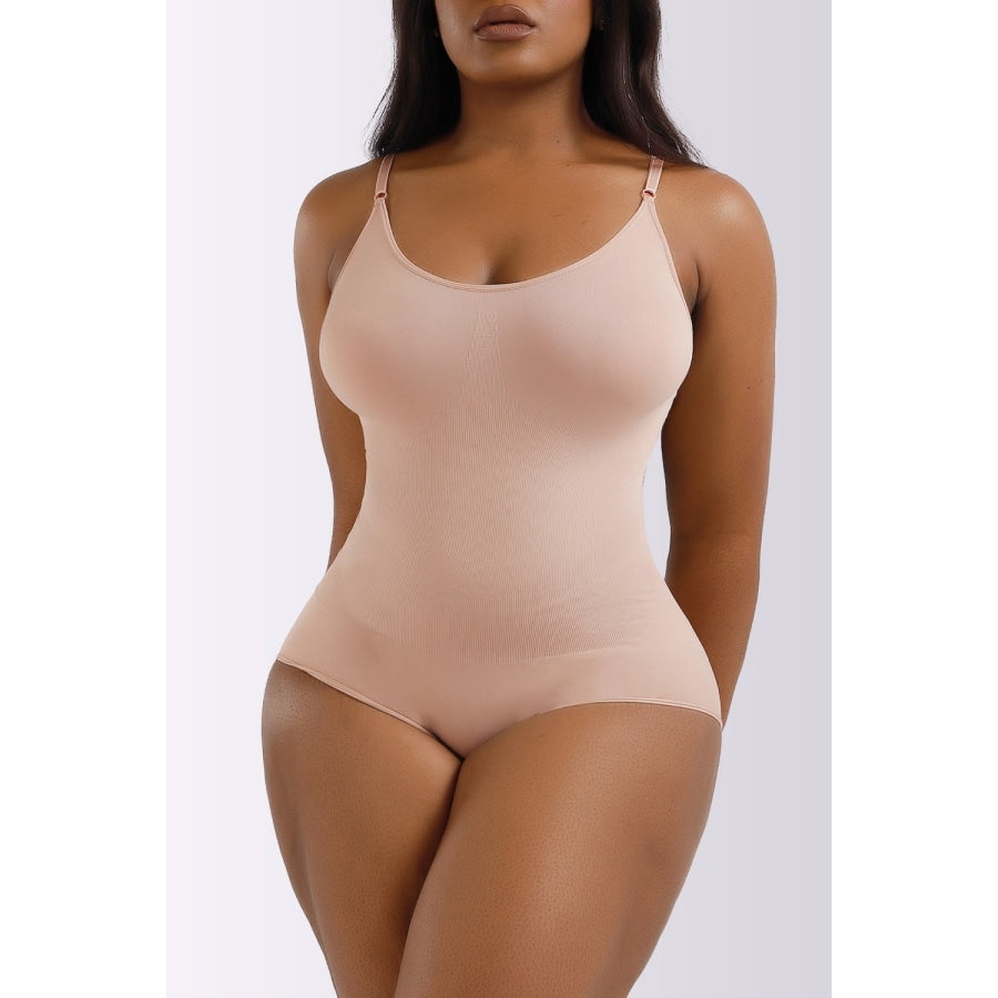 Full Size Spaghetti Strap Shaping Bodysuit Eggshell / S