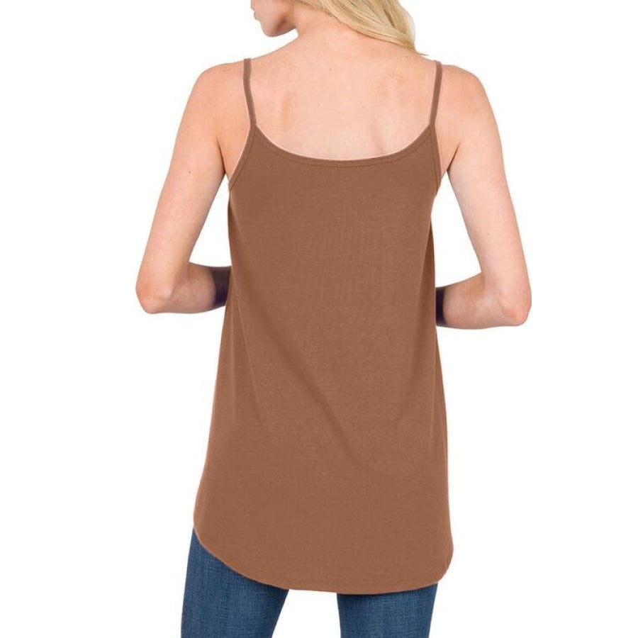 Full Size Spaghetti Strap V-Neck Flowy Tunic Cami Clothing