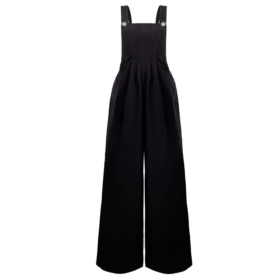 Full Size Square Neck Wide Strap Overalls Apparel and Accessories