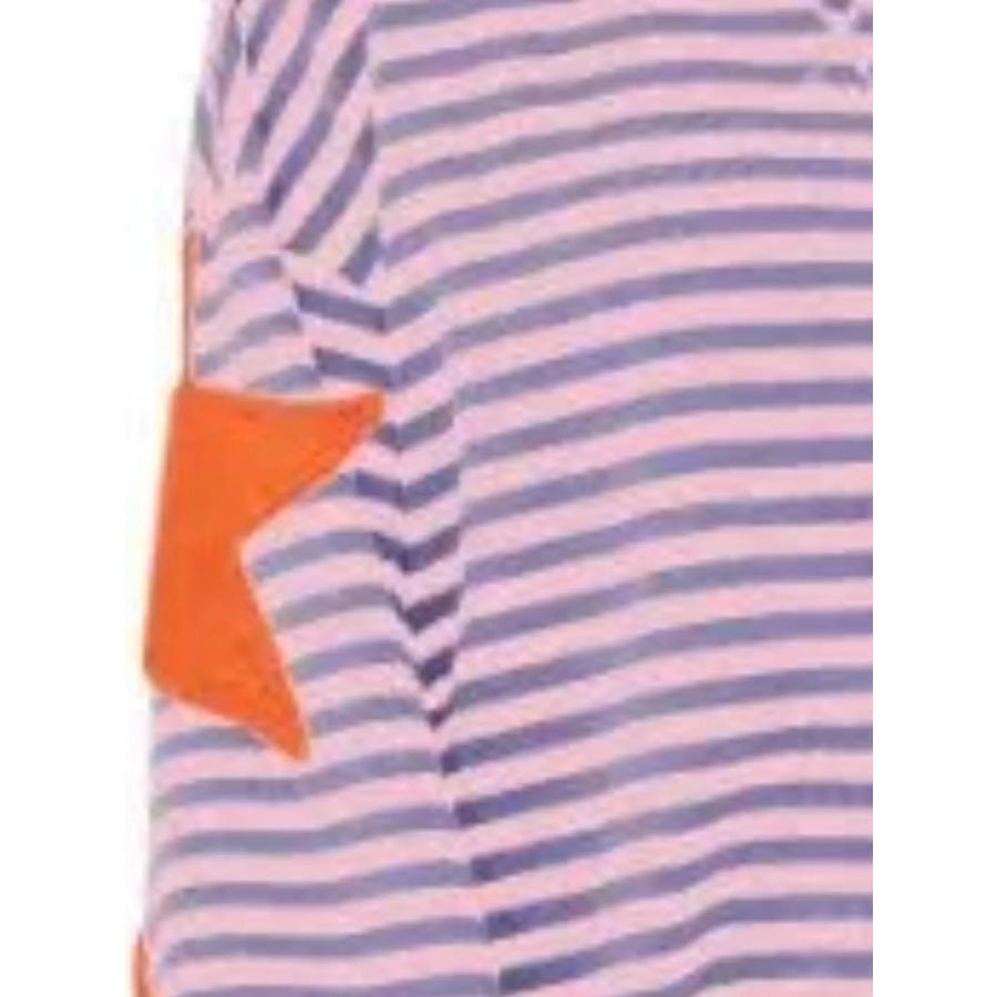 Full Size Star Patch Striped Oversized Sweatshirt Plus Apparel and Accessories