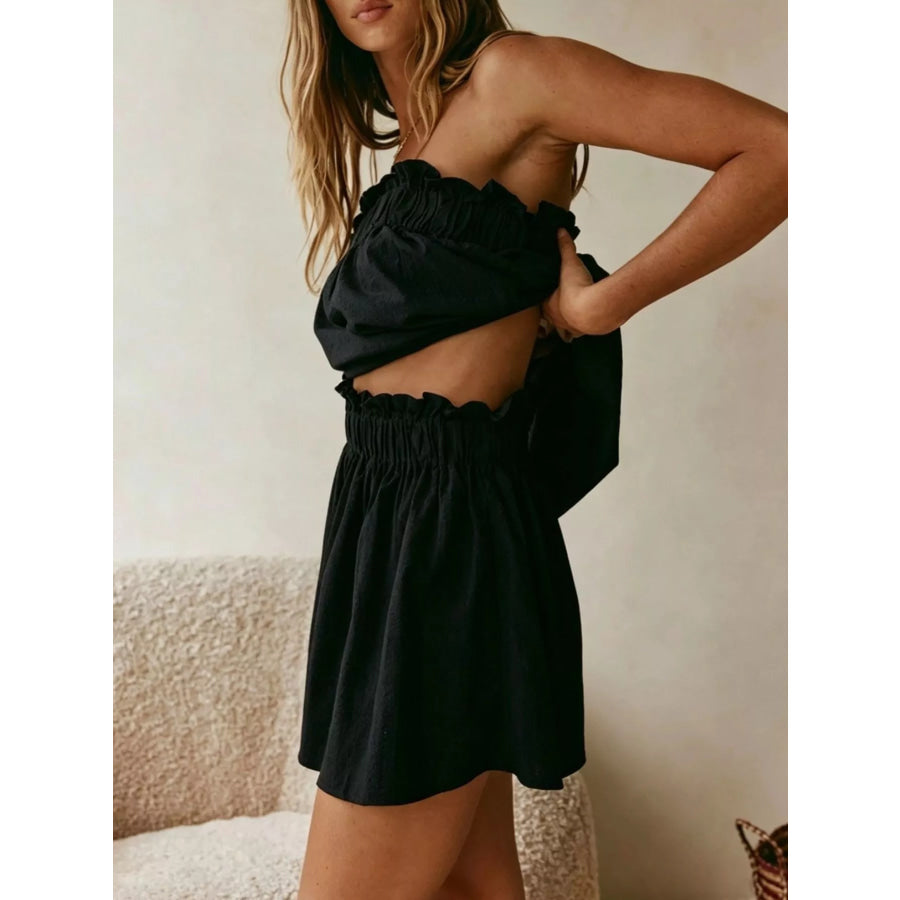 Full Size Strapless Top and High-Waisted Skirt Set Plus Apparel Accessories