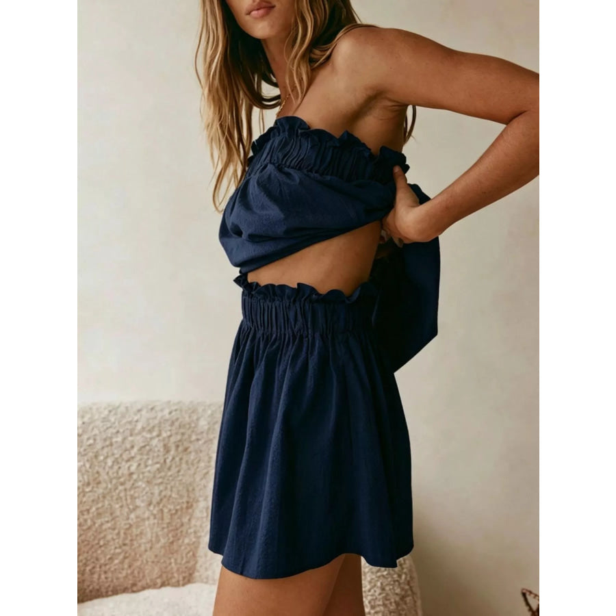 Full Size Strapless Top and High-Waisted Skirt Set Plus Apparel Accessories