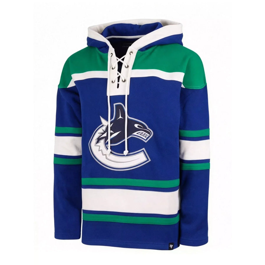 Full Size Striped Graphic Lace-Up Hooded Plus Apparel and Accessories