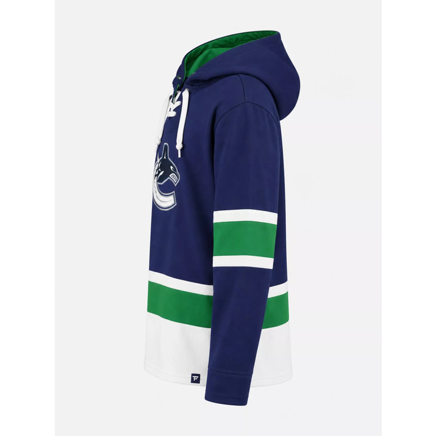 Full Size Striped Graphic Lace-Up Hooded Plus Apparel and Accessories