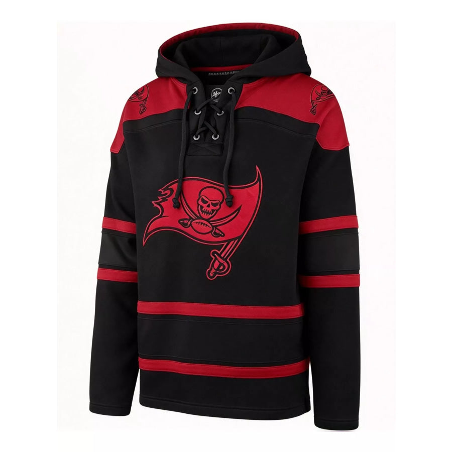 Full Size Striped Graphic Lace-Up Hooded Plus Apparel and Accessories