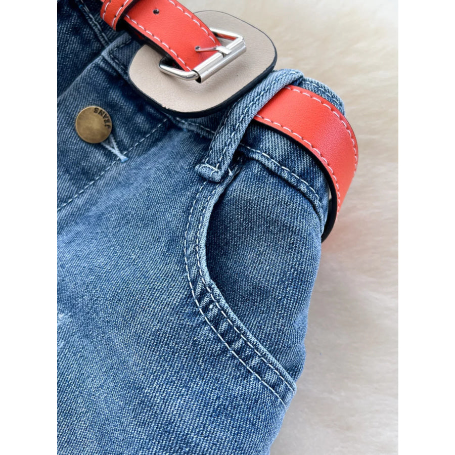 Full Size Striped Patchwork Denim Skirt Plus Size Apparel and Accessories