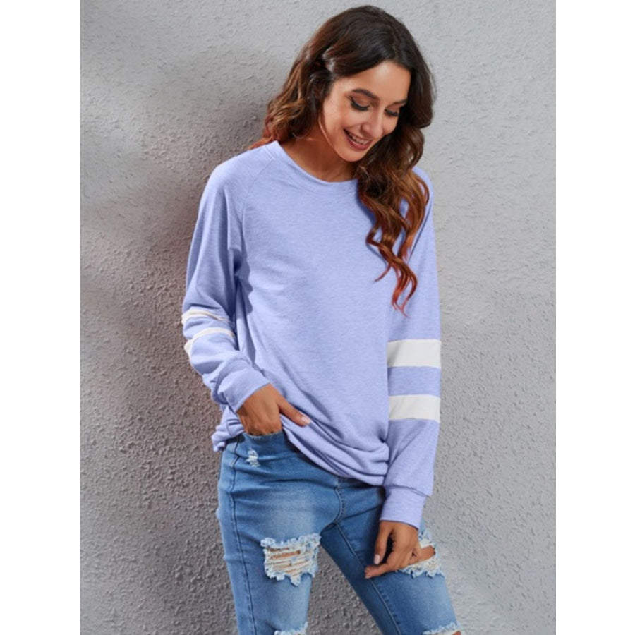 Full Size Striped Round Neck Long Sleeve T-Shirt Apparel and Accessories