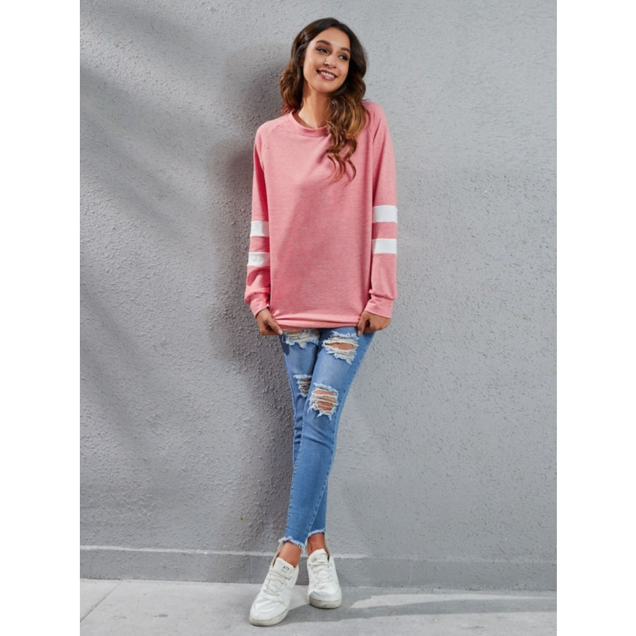 Full Size Striped Round Neck Long Sleeve T-Shirt Apparel and Accessories