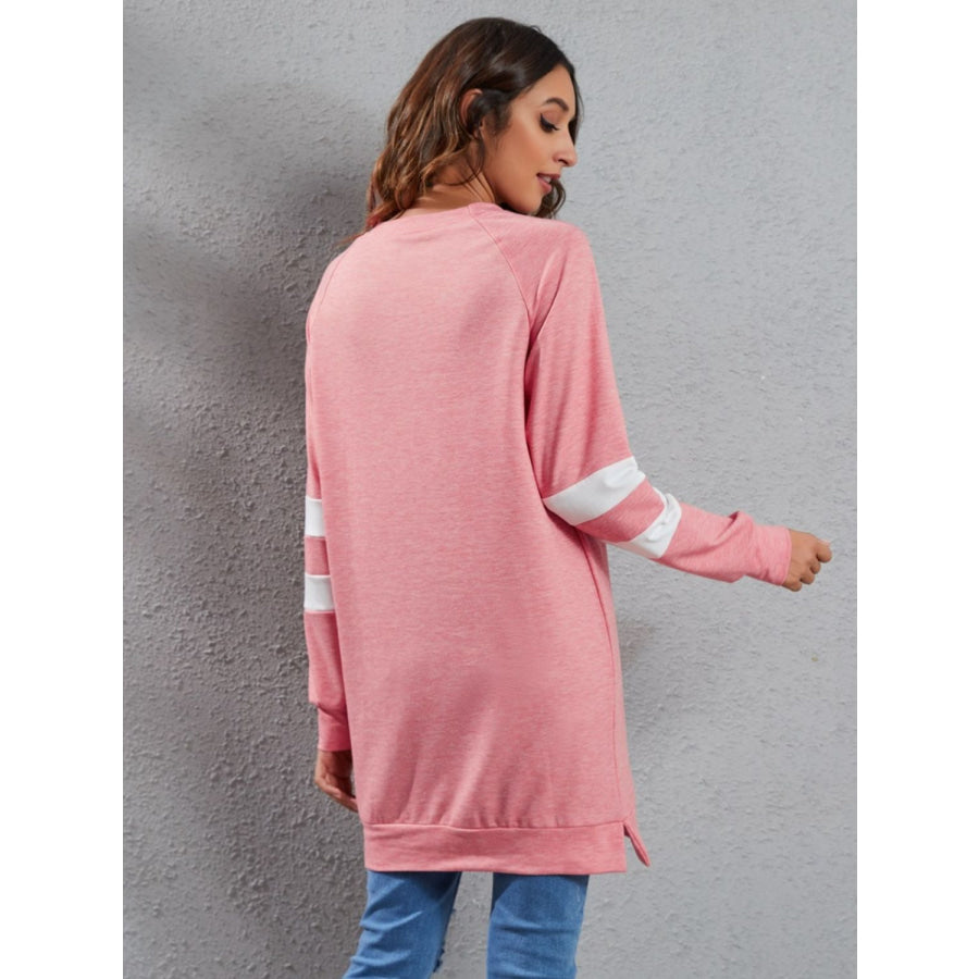 Full Size Striped Round Neck Long Sleeve T-Shirt Apparel and Accessories