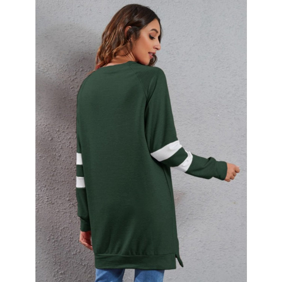 Full Size Striped Round Neck Long Sleeve T-Shirt Apparel and Accessories