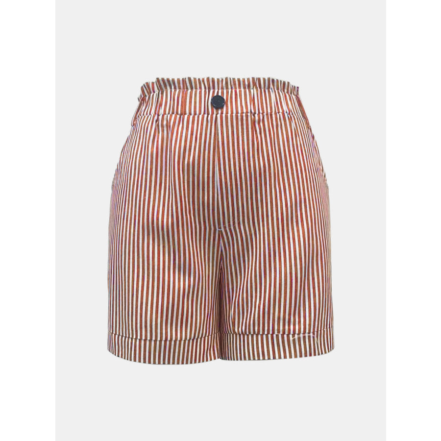 Full Size Striped Shorts with Pockets Apparel and Accessories