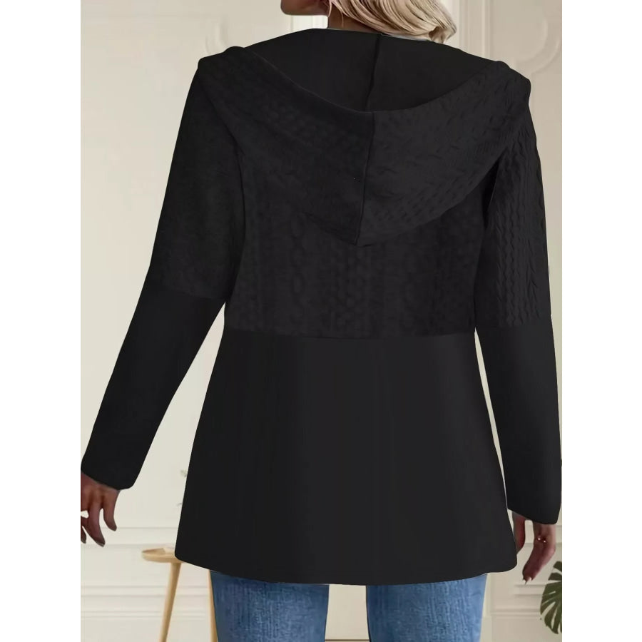 Full Size Textured Hooded Zip-Up Jacket Plus Apparel and Accessories