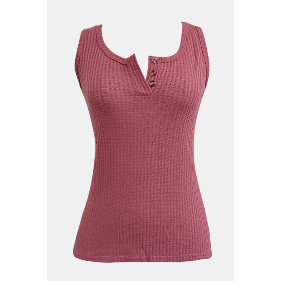 Full Size Textured Wide Strap Tank Burgundy / S Apparel and Accessories