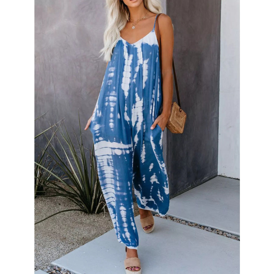 Full Size Tie-Dye Wide Leg Jumpsuit Plus Size Apparel and Accessories