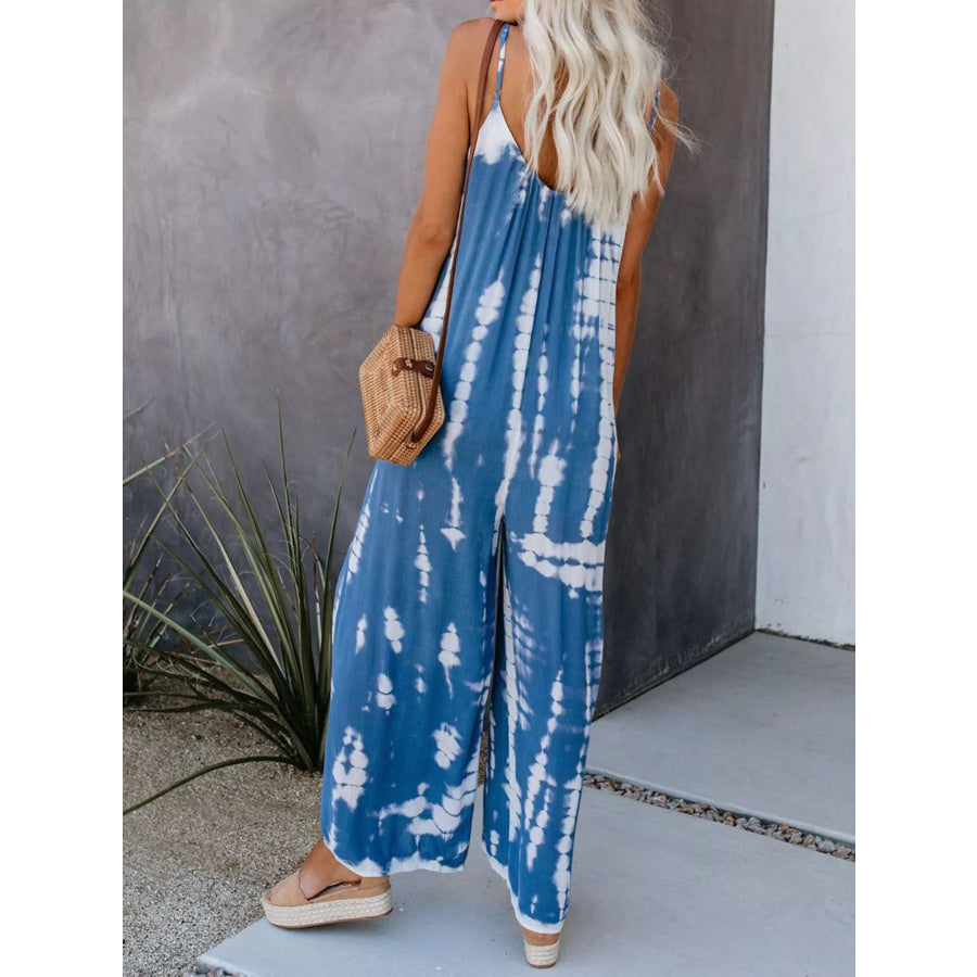 Full Size Tie-Dye Wide Leg Jumpsuit Plus Size Apparel and Accessories