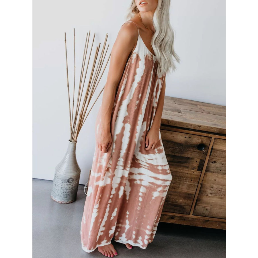 Full Size Tie-Dye Wide Leg Jumpsuit Plus Size Apparel and Accessories