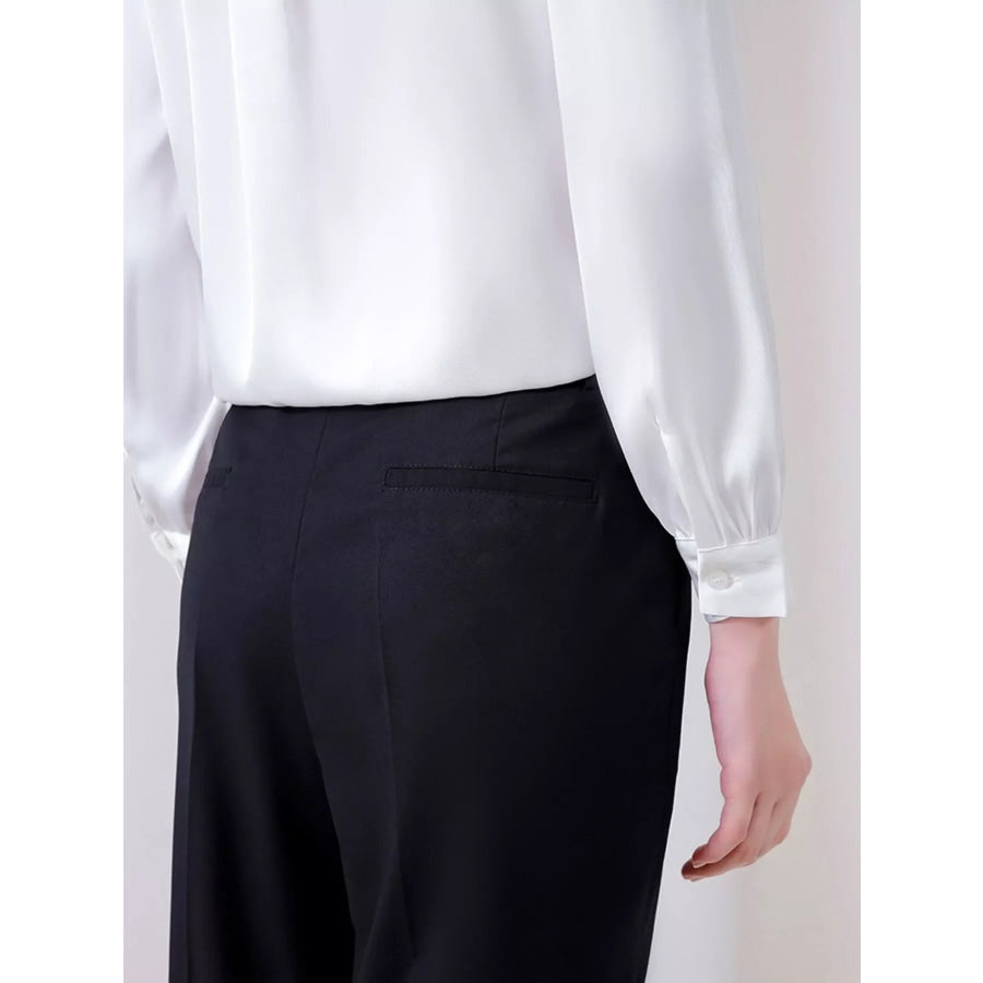 Full Size Tie Front Long Sleeve Shirt Plus Apparel and Accessories