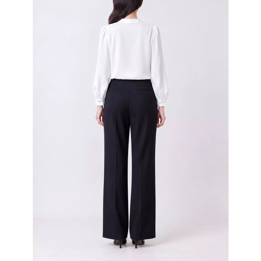 Full Size Tie Front Long Sleeve Shirt Plus Apparel and Accessories