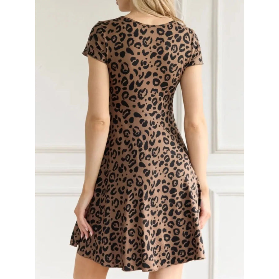 Full Size Tie Front V-Neck Mini Dress Plus Size Apparel and Accessories