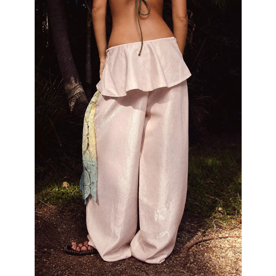 Full Size Tie-Front Wide-Leg Pants Plus Apparel and Accessories