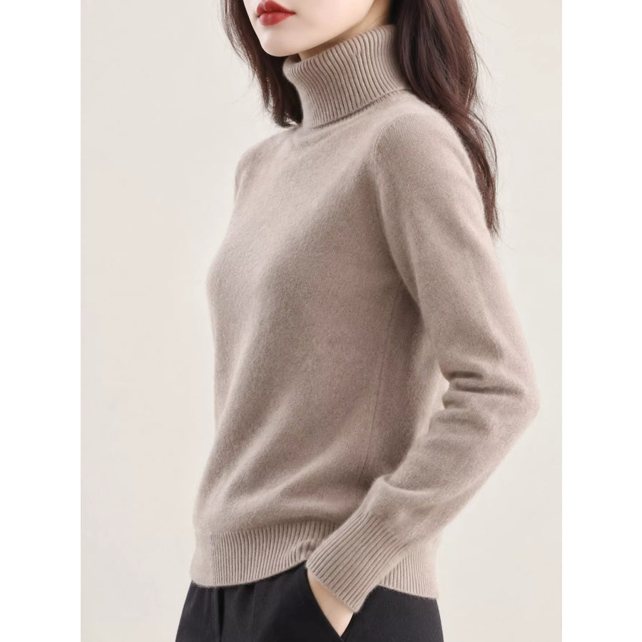 Full Size Turtleneck Long Sleeve Sweater Plus Apparel and Accessories