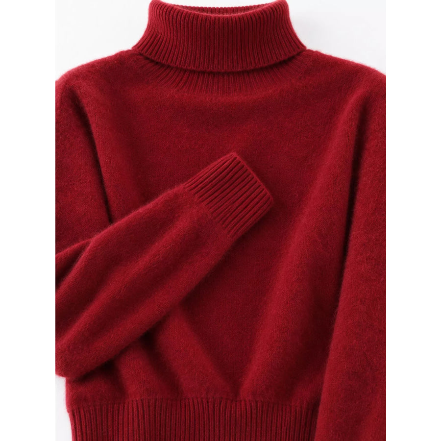 Full Size Turtleneck Long Sleeve Sweater Plus Apparel and Accessories