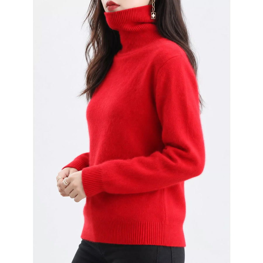 Full Size Turtleneck Long Sleeve Sweater Plus Apparel and Accessories
