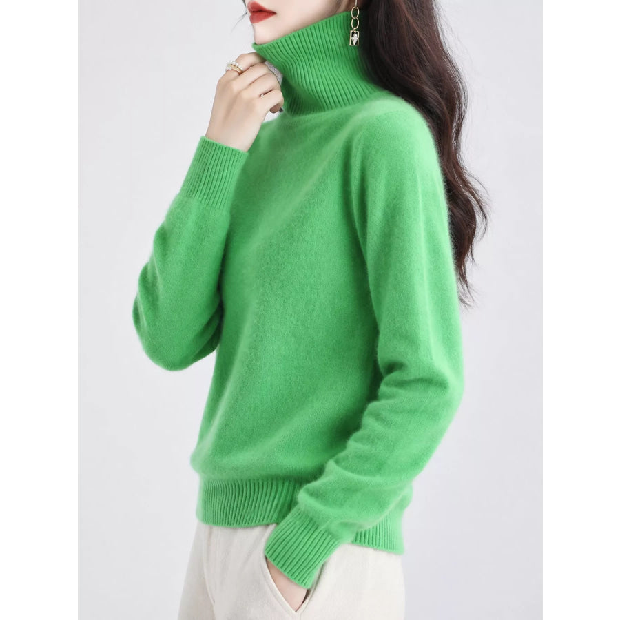Full Size Turtleneck Long Sleeve Sweater Plus Apparel and Accessories