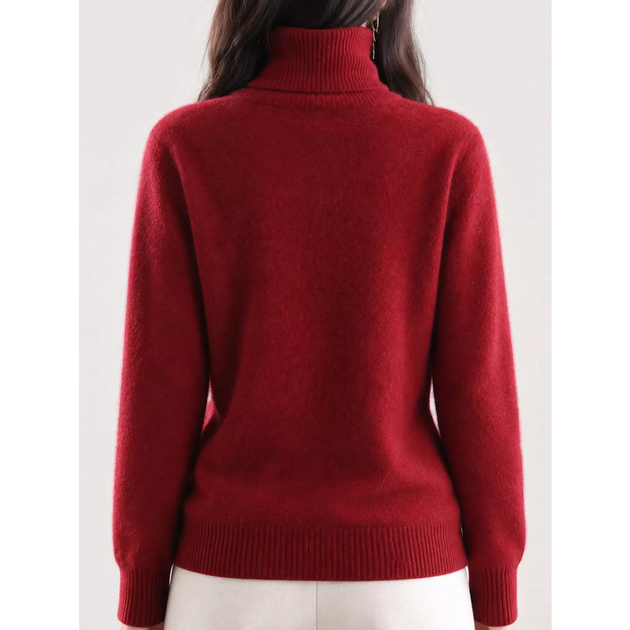 Full Size Turtleneck Long Sleeve Sweater Plus Apparel and Accessories