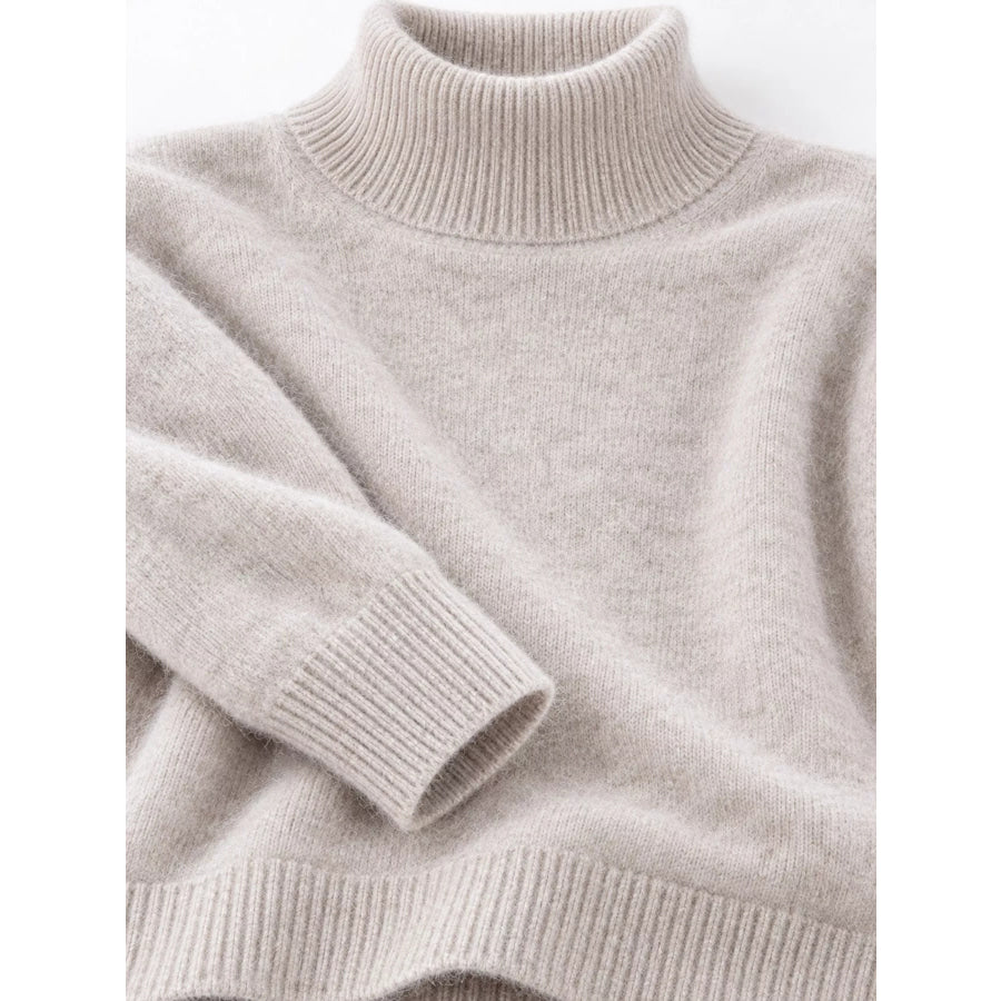 Full Size Turtleneck Long Sleeve Sweater Plus Apparel and Accessories