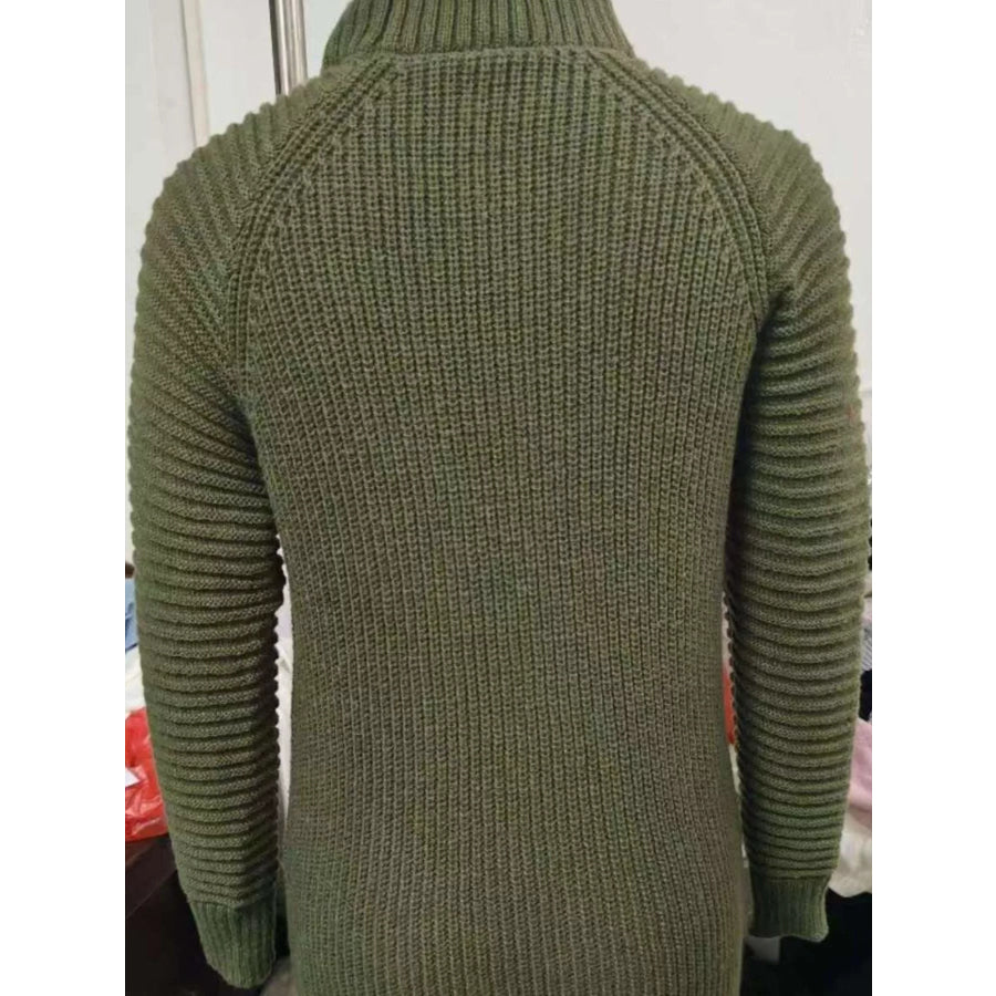 Full Size Turtleneck Raglan Sleeve Sweater Dress Plus Size Apparel and Accessories