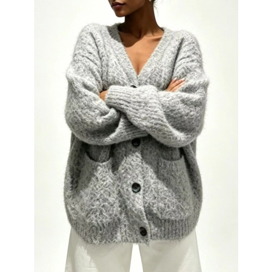 Full Size V-Neck Button-Down Cardigan Plus Size Apparel and Accessories