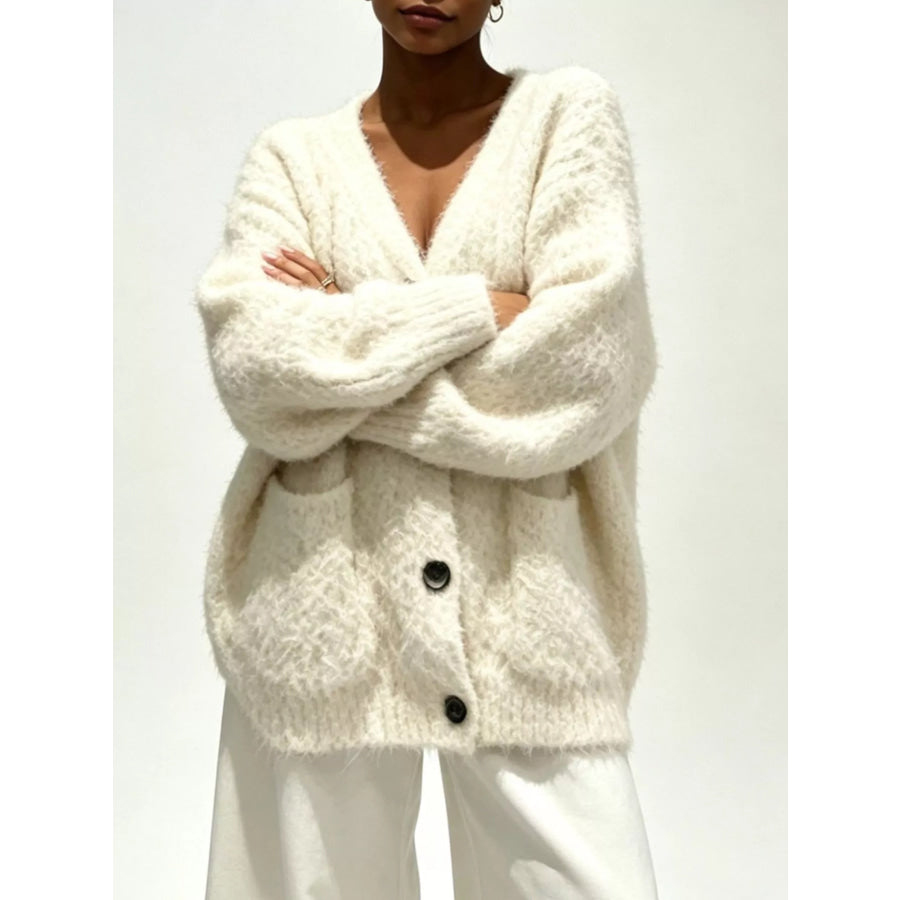 Full Size V-Neck Button-Down Cardigan Plus Size Apparel and Accessories