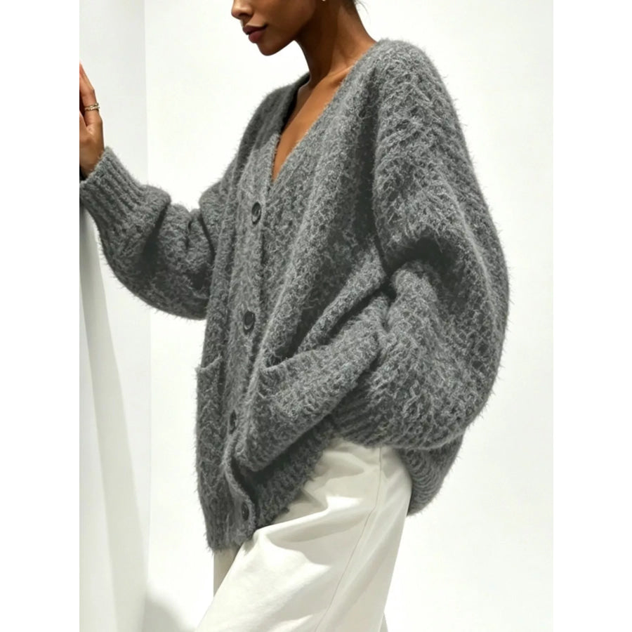 Full Size V-Neck Button-Down Cardigan Plus Size Apparel and Accessories