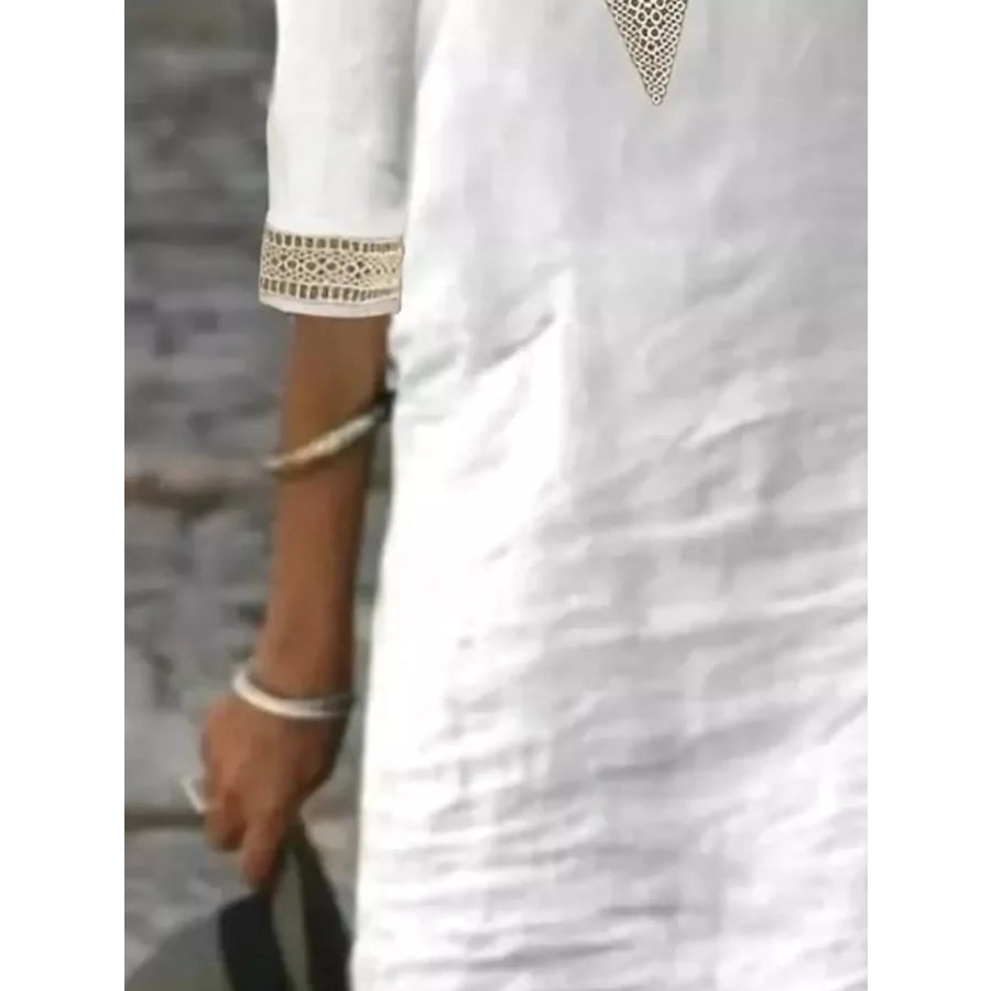 Full Size V-Neck Half Sleeve Dress Plus Size Apparel and Accessories