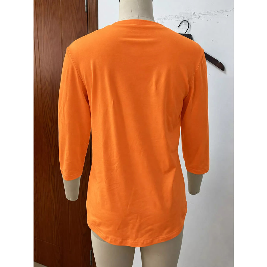 Full Size V-Neck Half Sleeve T-Shirt Plus Apparel and Accessories