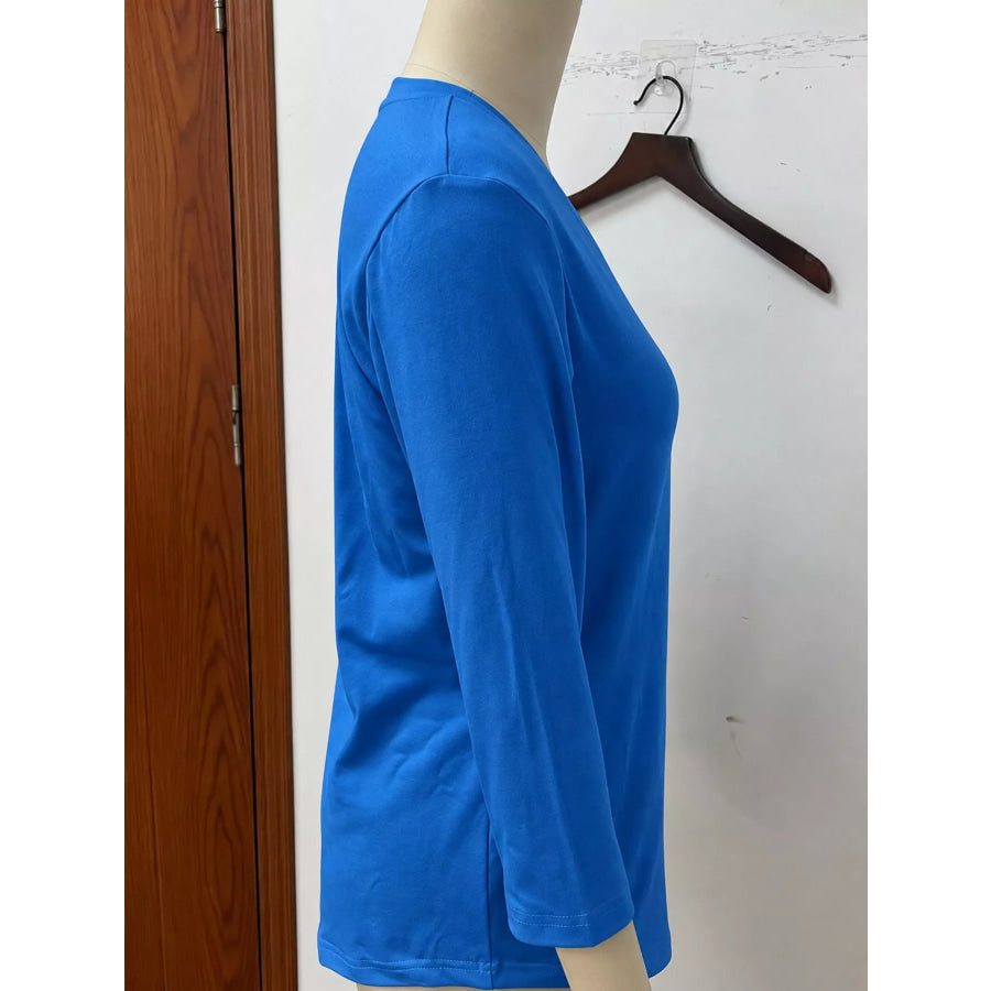Full Size V-Neck Half Sleeve T-Shirt Plus Apparel and Accessories