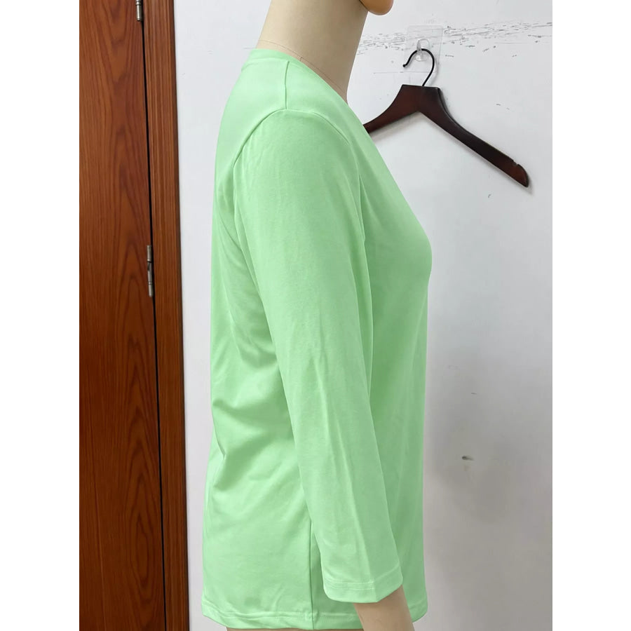 Full Size V-Neck Half Sleeve T-Shirt Plus Apparel and Accessories