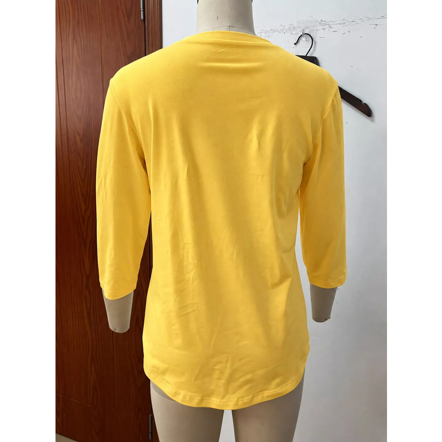 Full Size V-Neck Half Sleeve T-Shirt Plus Apparel and Accessories