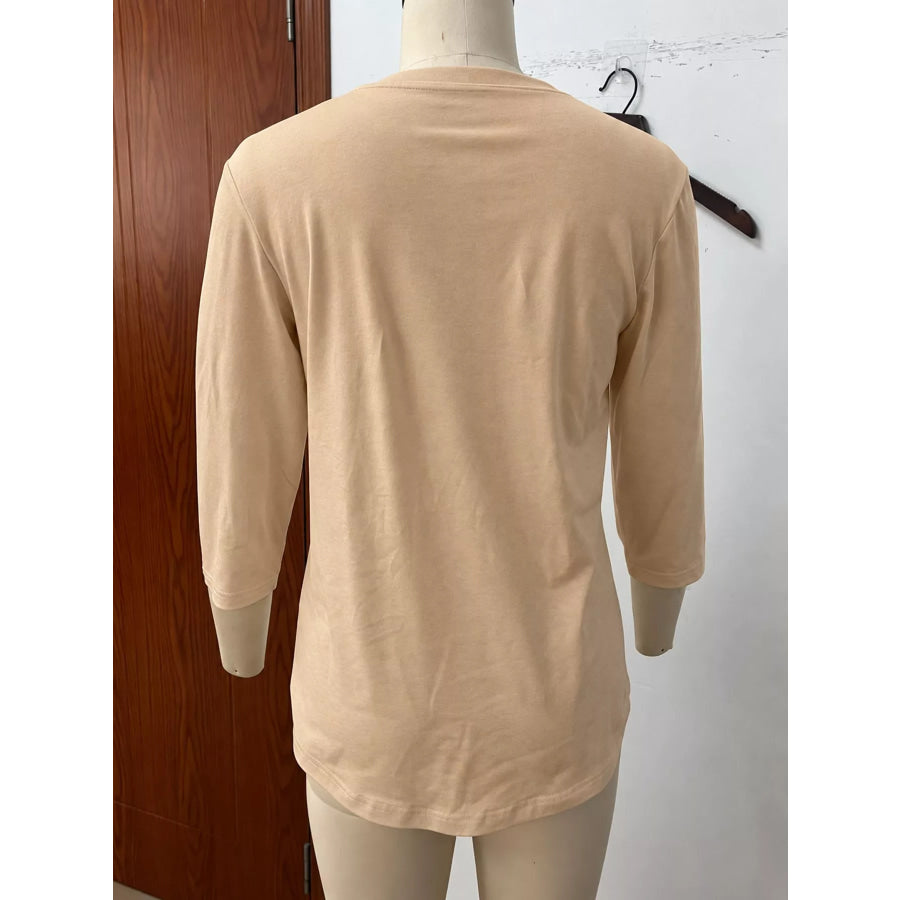 Full Size V-Neck Half Sleeve T-Shirt Plus Apparel and Accessories