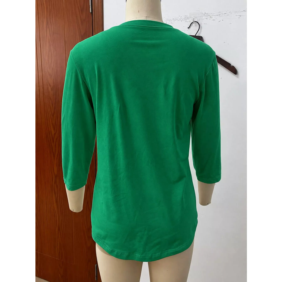 Full Size V-Neck Half Sleeve T-Shirt Plus Apparel and Accessories
