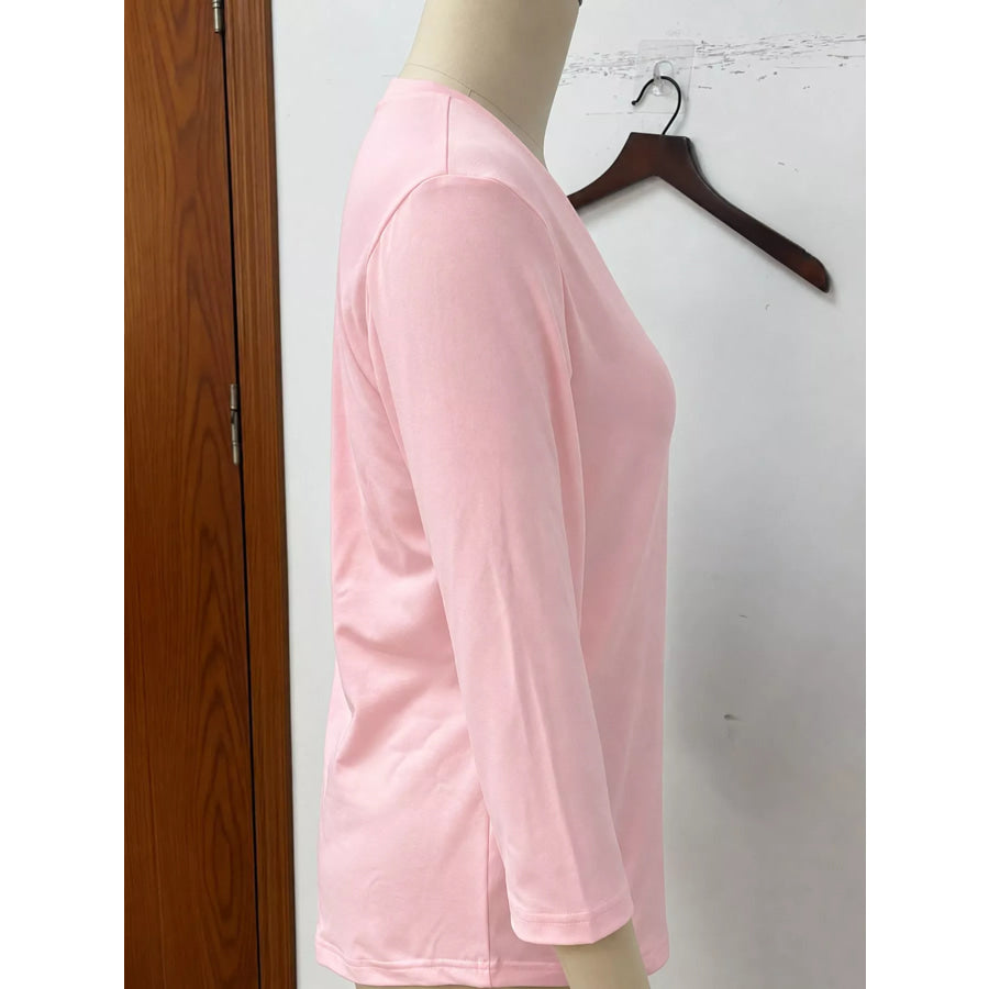 Full Size V-Neck Half Sleeve T-Shirt Plus Apparel and Accessories