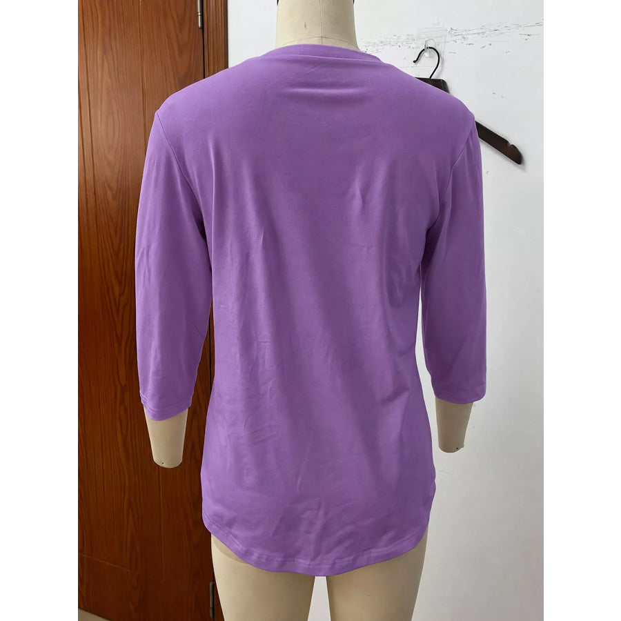 Full Size V-Neck Half Sleeve T-Shirt Plus Apparel and Accessories
