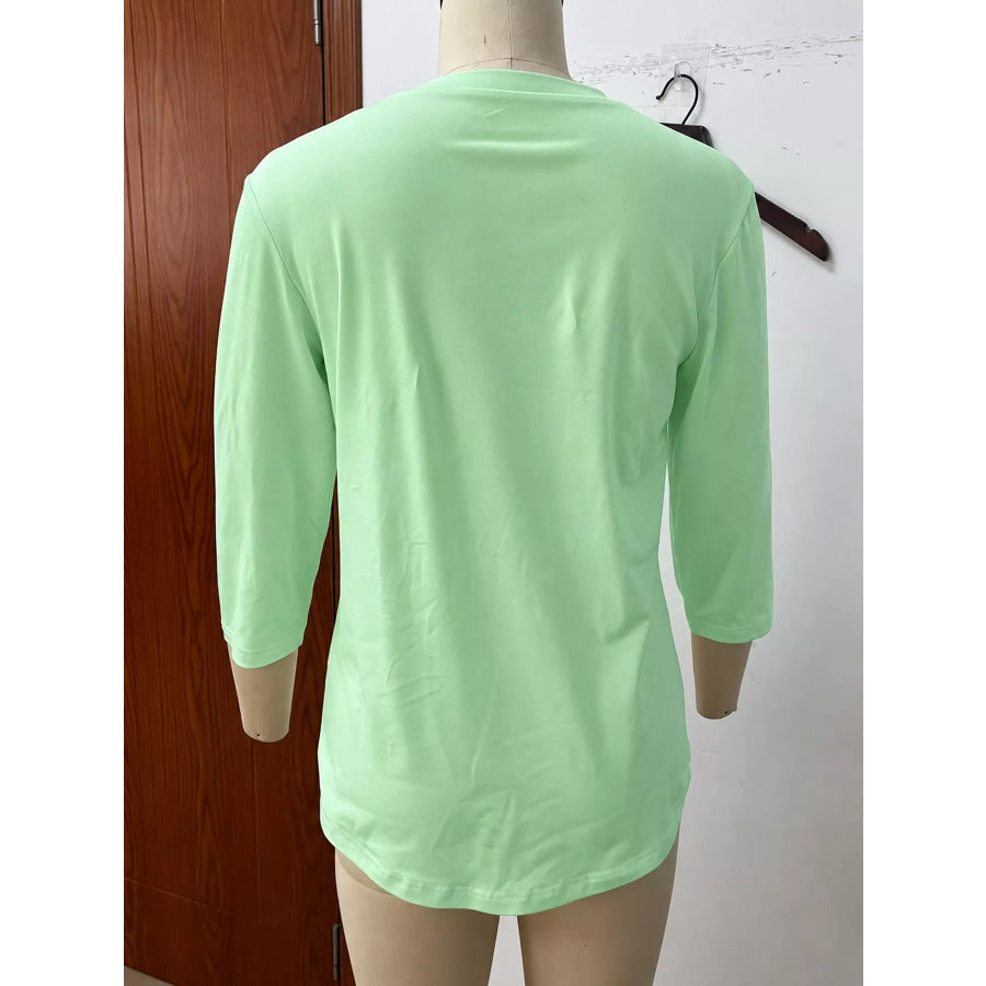 Full Size V-Neck Half Sleeve T-Shirt Plus Apparel and Accessories