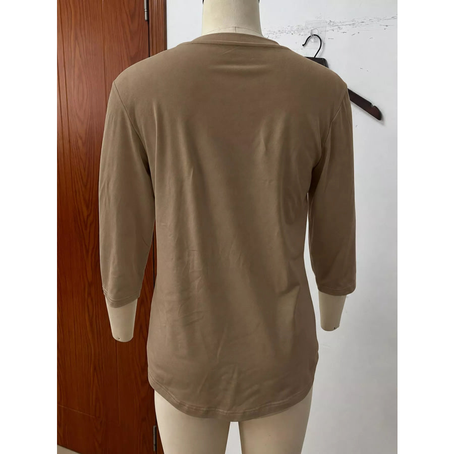 Full Size V-Neck Half Sleeve T-Shirt Plus Apparel and Accessories