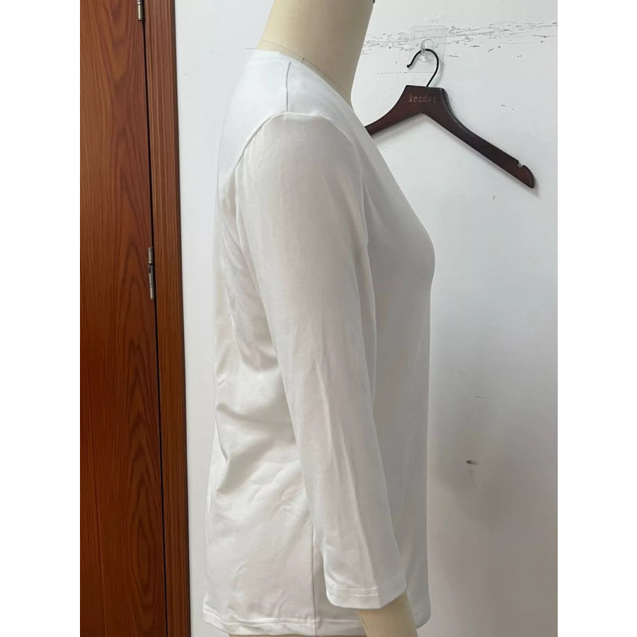 Full Size V-Neck Half Sleeve T-Shirt Plus Apparel and Accessories