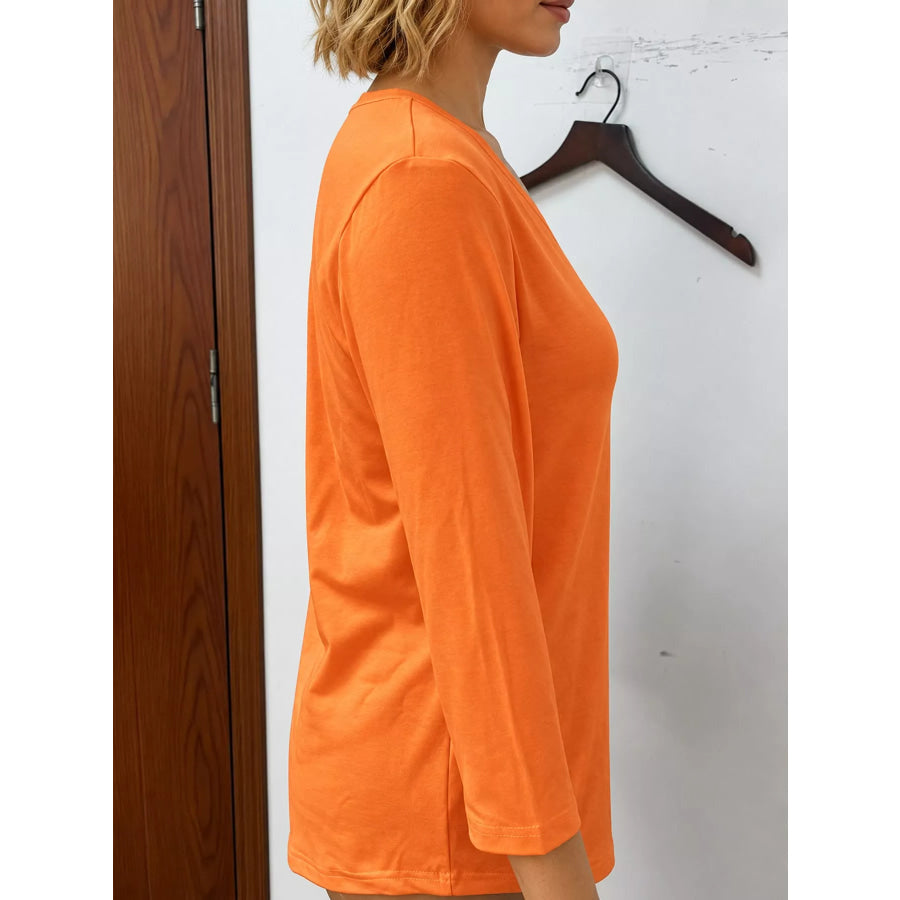 Full Size V-Neck Half Sleeve T-Shirt Plus Apparel and Accessories